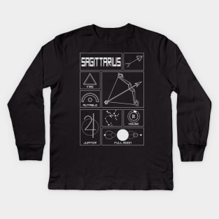 Sagittarius Profile - Astrology Signs Kids Long Sleeve T-Shirt